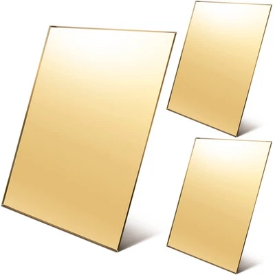 3 peças folha espelhada acrílica dourada, plástico à prova de quebra, corte a laser, faça você mesmo - Imagem 1 de 4