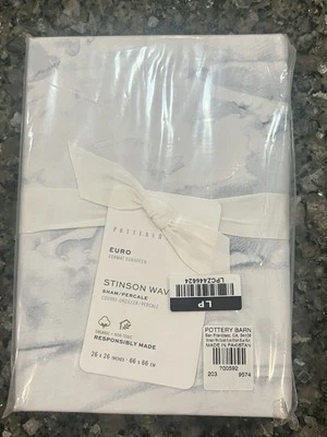 NEW Pottery Barn Stinson Wave Organic Cotton Sham for Duvet, Euro - Image 1 of 4