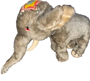 NELLIE THE ELEPHANT by MERRYTHOUGHT  Reg Design England Mohair? Vintage 1950s - Picture 1 of 14