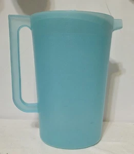 Vintage Tupperware Classic transparenter Krug türkis Aruba #1416 1 Gallone Kapazität - Bild 1 von 5
