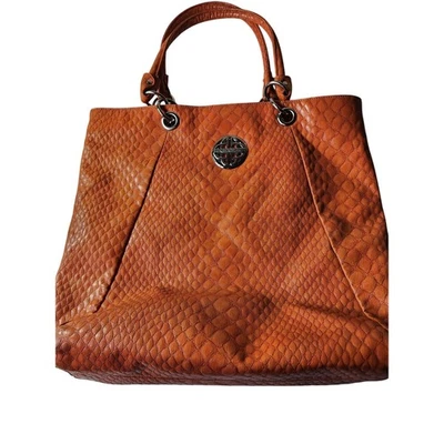 Bolsa tote KATE LANDRY laranja texturizada couro sintético bolinhas interior - Imagem 1 de 4