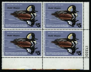US RW45 Duck Stamp Mint Plate Block of 4 XF OG NH SCV $60 (2) - Picture 1 of 2