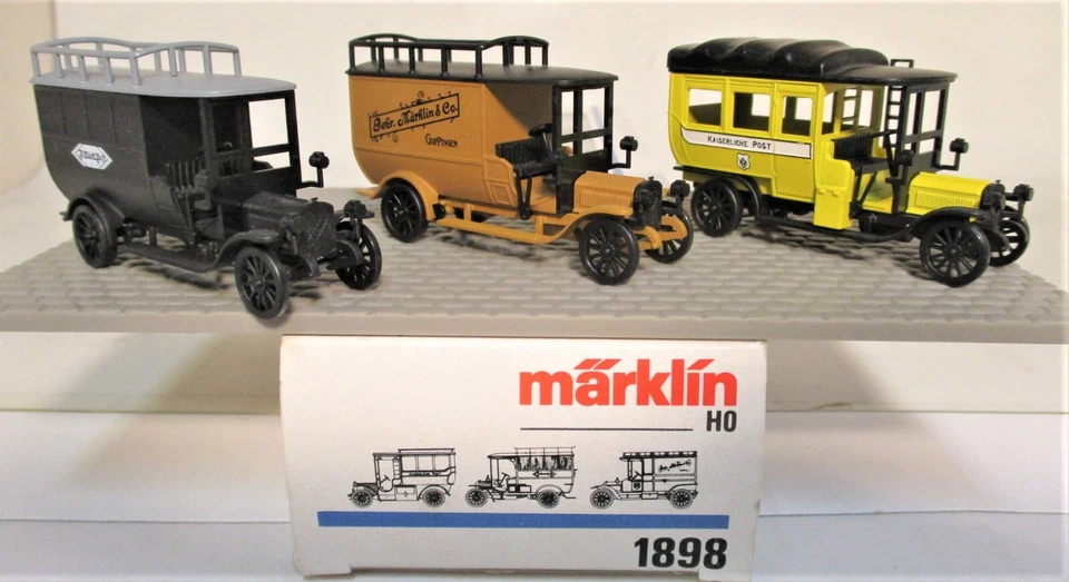 Märklin 1898 Modell-LKW+Bus-Set aus der Epoche-1 3-tlg. Metall neuwertig mit OVP - Bild 1 von 1