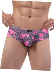 Men's Sexy Cheeky Boxer Briefs Mini Cheek Thong Underwear Low XX-Large Pink - Picture 1 of 8