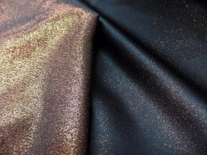 1.60m Wide Copper Lurex Black Double Sided Fabric - Picture 1 of 5
