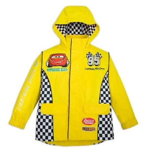 New Disney Store Cars Lightning Mcqueen Raincoat Jacket Boys yellow - Picture 1 of 2