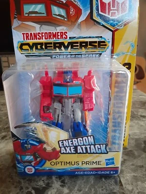 ENERGON AXE ATTACK OPTIMUS PRIME Transformers Cyberverse Power Spark Warrior New - Image 1 of 3