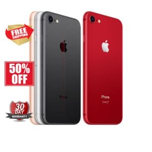 Apple iPhone 8 -Silver Red- 64GB 128GB GSM Unlocked Verizon Att Screen 4.7" - Picture 1 of 9