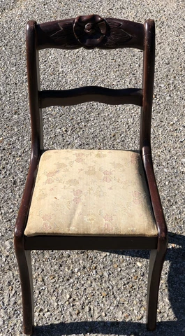 Antique DUNCAN PHYFE Rose Carved-Back Chair - Salesman Sample - KID or Doll SiZE Cover