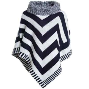 Knit Poncho Girl Shawl Collar Roll Neck Children Winter Girl 20193 - Picture 1 of 31