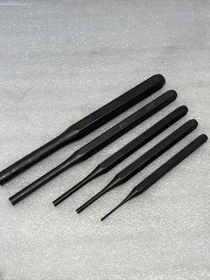 SK Hand Tools Straight Pin Punch Set, 5 Piece, 1/16, 1/8, 5/32, 1/4, 3/8 New USA