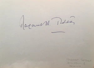 MARGARET THATCHER, Pre Prime Minister original signed vintage autograph page ! - Picture 1 of 1