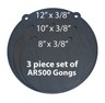 AR500 Steel Gong Target Set - 4 Piece, 3/8" Thick, 6/8/10/12 Inch Diameter, Made In USA