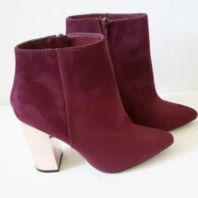 Botines Charlotte Russe gamuza borgoña talla 8 Foto 1 de 4