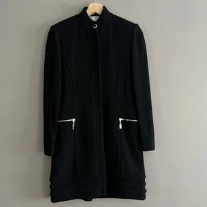 Abrigo Colección St. John Botones Ocultos Bolsillo Cremallera Negro Talla 2 - Imagen 1 de 19