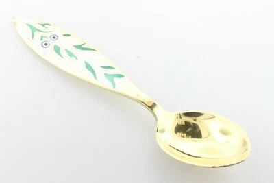 A. Michelsen Sterling Silver Denmark Enamel JULEN 1970 Gold Wash Enamel Spoon - Image 1 of 4