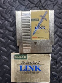 Zelda II: The Adventure of Link Gold Circle Seal (Nintendo NES) Cart , Manual