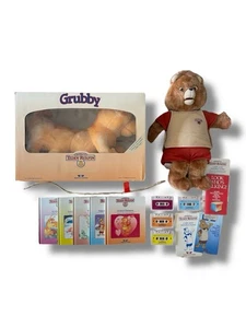 Vintage Teddy Ruxpin & Grubby Lot W/ Original Cord & 5 Books & 4 Tapes UNTESTED - Picture 1 of 24
