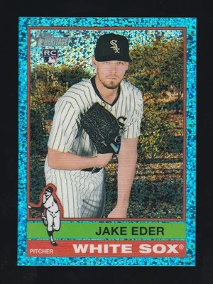 2025 Topps Heritage #95 JAKE EDER RC White Sox BLUE SPARKLE CHROME REFRACTOR - Image 1 of 2
