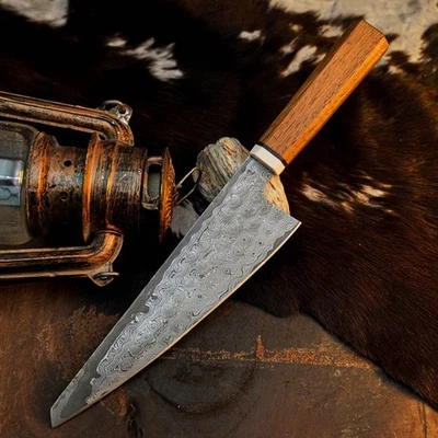 Gift-Ready 13.6" Damascus / Steel Knife Full Tang Hunt it Hunt + Leather Sheath - Image 1 of 4