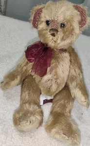 The Bearington Collection 9" Oso de Peluche Marrón Arco Rojo Peluche - Imagen 1 de 3