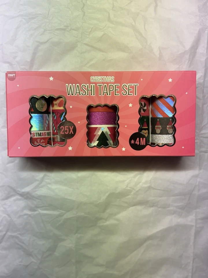 Navidad 25 Rollos Washi Tape Bastón de Caramelo Muñeco de Nieve Brilla Invierno Vacaciones Foto 1 de 3