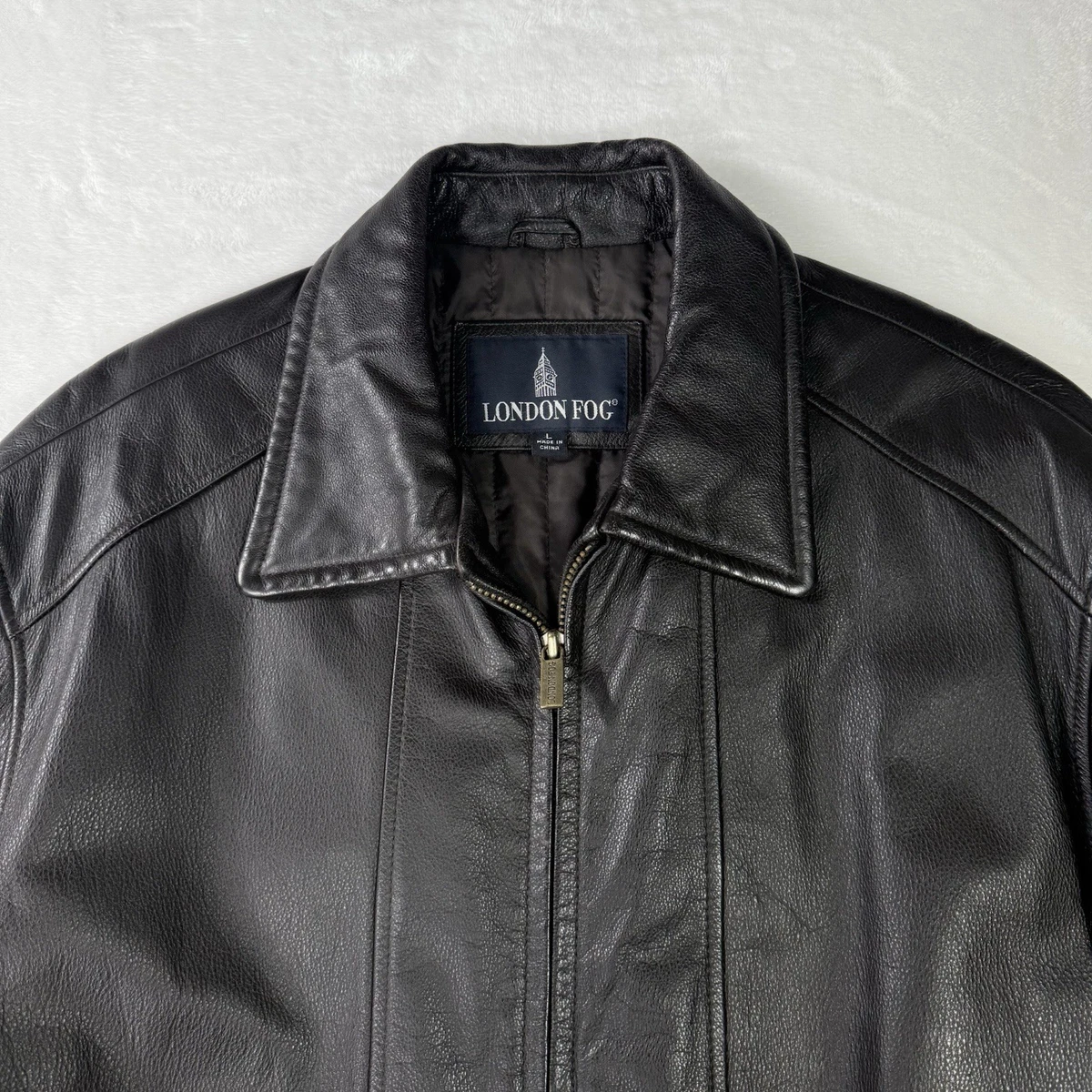 London Fog Black Leather Outer Shell Coats, Jackets & Vests for