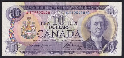 Canada 1971 $ 10 - BC-49cA - Lawson-Bouey - Replacement Prefix *TT 2523420 - Image 1 of 2