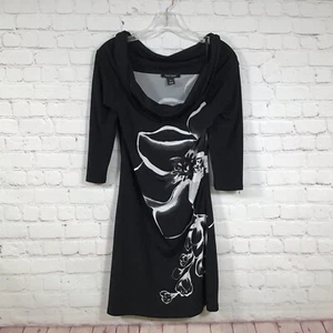 Vestido Capucha Casa Blanca Mercado Negro Mujer Mediano Elástico Ajustado Cóctel Fiesta - Imagen 1 de 6