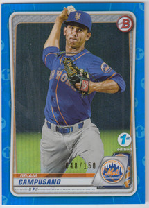2020 BOWMAN 1ST EDITION BRIAM CAMPUSANO BLUE /150 CARD #BFE-7