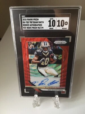Tre'Quan Smith 2018 Panini Prizm Red Wave /199 Rookie Auto Autograph SGC 10/10 - Image 1 of 2