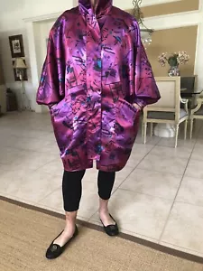 VINTAGE Portrait Purple Womens Rain Coat 90s Med. Fabulous!! - Picture 1 of 23