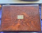 Antique Mahogany Cigar Humidor With White Glass Inserts