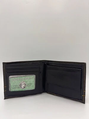 Geldbörse Portemonnaie Leder schwarz / Geldbeutel Wasserbüffel Leder Modern - Bild 1 von 4