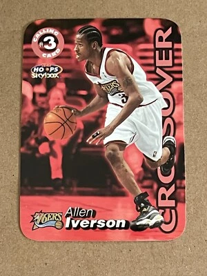 1999-00 SKYBOX NBA HOOPS -CALLING CARD INSERT - ALLEN IVERSON SIXERS #5 OF 15 CC - Image 1 of 2