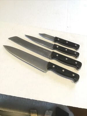 J.A. Conjunto de facas Henckels ponta fina Pro 4 facas chef pão desossando faca de aparar - Imagem 1 de 4