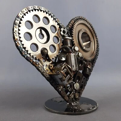 Sculpture Metal Heart Iron Steel Design Simon Saronni Recycled Art 41/100 - Image 1 of 4