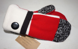 Valley View Farms Recycled Wool Sweater Mittens Fleece Lined Color Block Red Blc