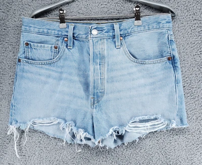 Pantalones Cortos de Jean LEVI’S 501 Ajustados Premium Corte Para Mujer 30 Botones Mosca Grande E Foto 1 de 4