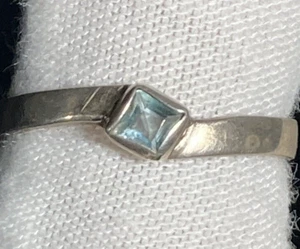 Handgefertigter Ring Sterlingsilber 925 Größe 7 Aquamarin Edelstein - Bild 1 von 4