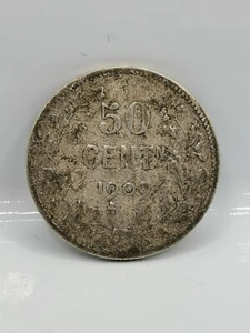 50 CENTIMES ARGENT 1909 LEOPOLD II TYPE VINCOTTE EN NEERLANDAIS BELGIQUE /SILVER - Picture 1 of 3