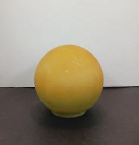 Ancien couvercle lumineux globe en verre jaune vert ombre environ 51/2" de haut ouverture abt 3" - Photo 1/11