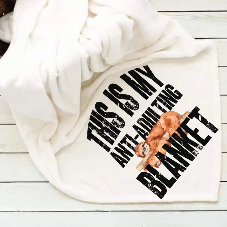 Sloth Anti Adulting Fleece Blanket 50x60 Custom Photo Throw Blanket - Image 1 of 1