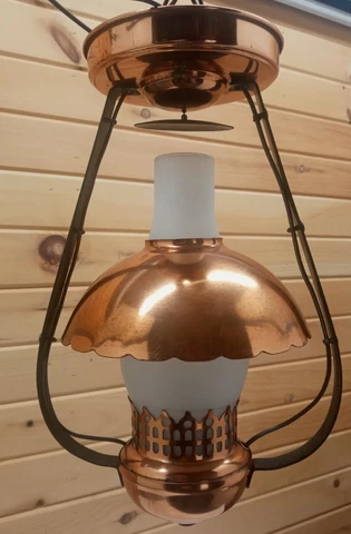 Vintage Copper Flush Mount Light Fixture Cover