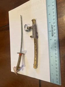 Sword Katana Japanese Antique Brass Handle Replica Scabbard Sheath 8.5” - Picture 1 of 2