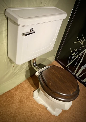 art deco vintage toilet  restored wall mounted Cover