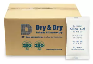 500 gram X 40 PK "Dry & Dry" High Quality Pure Silica Gel Desiccant Packets - Picture 1 of 9