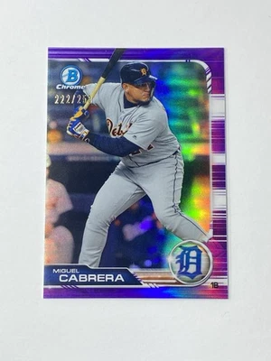 2019 Bowman Chrome #23 MIGUEL CABRERA Purple Refractor /250 Tigers - Image 1 of 3