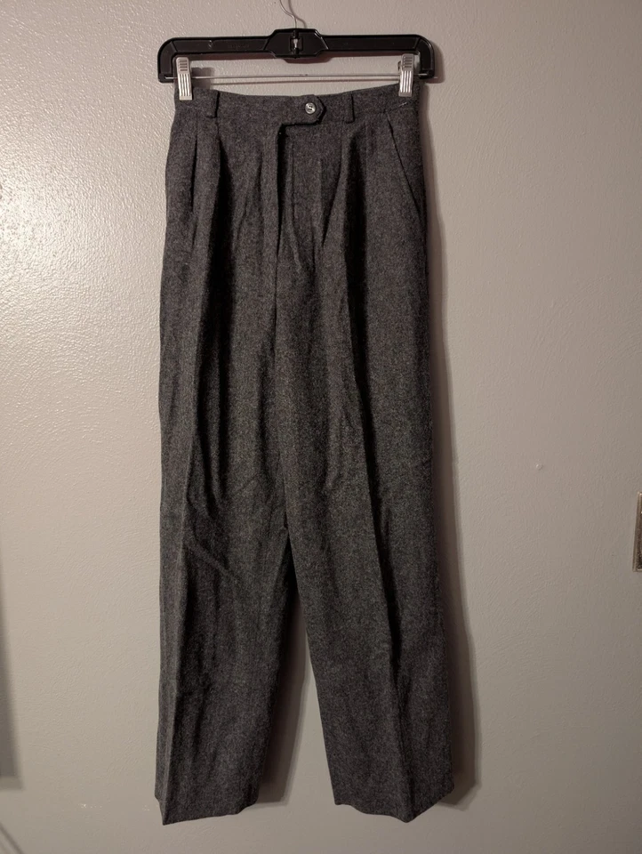 Vintage Pant-Her Women’s Gray Wool Pleated Trousers Pants Size 5/6 Lined  - Image 1 of 4