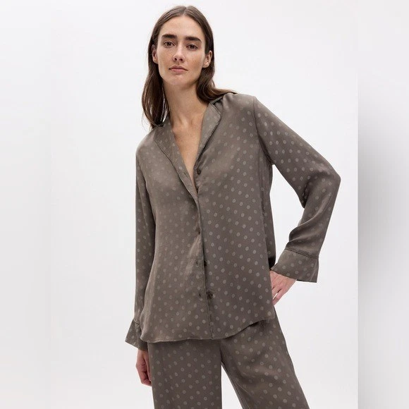 GapBody Satin Pajama Set Cashmere Dot Print Size Xlarge - Image 1 of 4